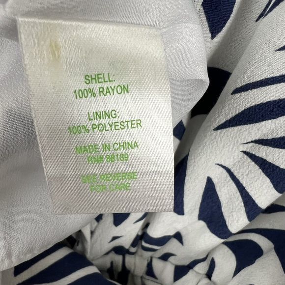 Lilly Pulitzer Womens Blue White Sessile Rayon Elastic Wasit Zip Shift Dress 4 - Picture 8 of 8